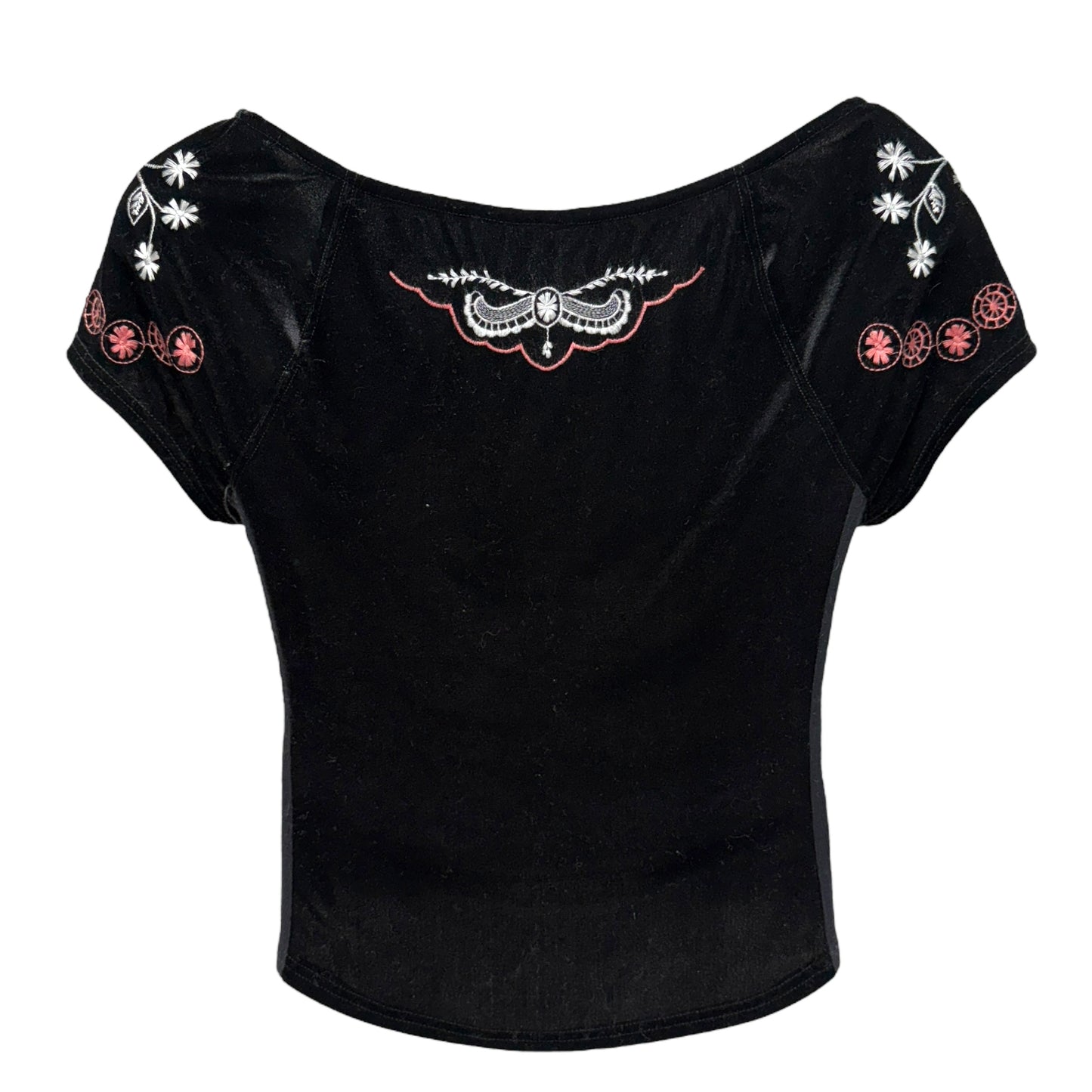 Party Train Embroidered Velvet Top By Free People In Black, Size: L