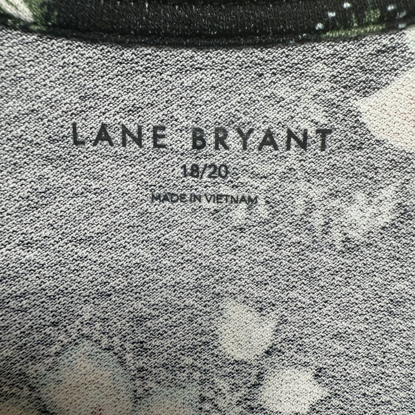 Swing Long-Sleeve V-Neck Tee By Lane Bryant In Black Floral Print, Size: 1x