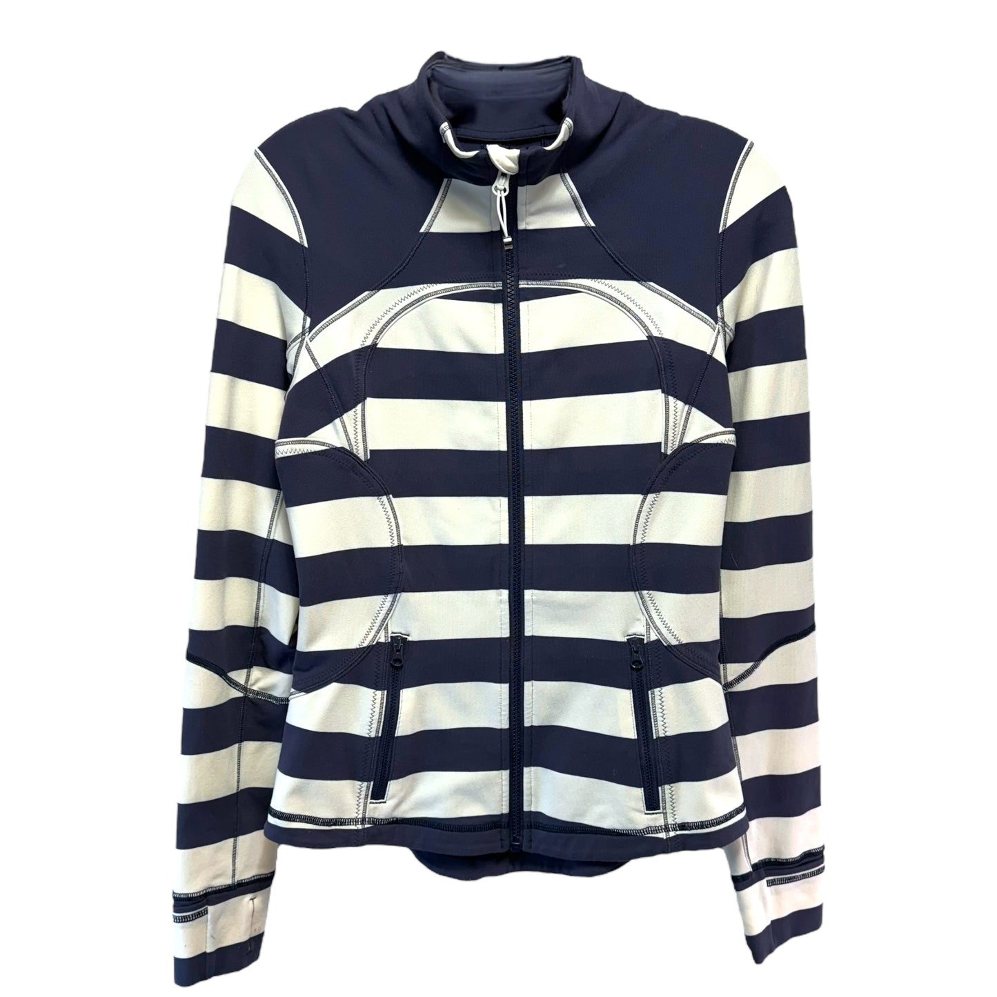 Forme Jacket Cuffins By Lululemon In Steep Stripe Cadet Blue Horizontal, Size: 6