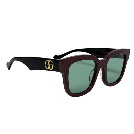 Square Acetate Frame GG0998S 52 MM Sunglasses Luxury Designer By Gucci In Brown/Black/Green