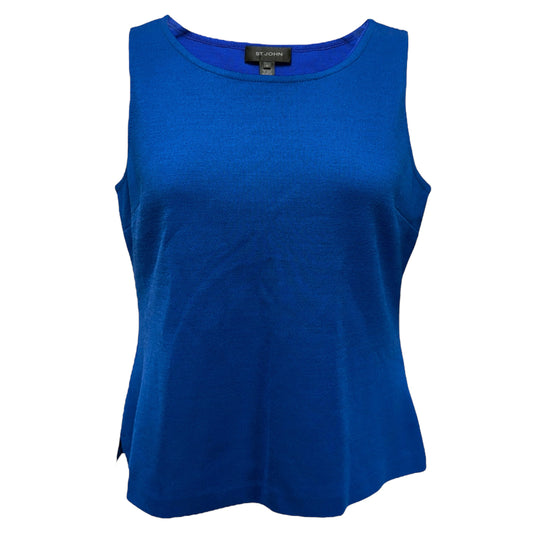 Knit Tank Top Luxury Designer By St John Collection In Havana Blue, Size: M