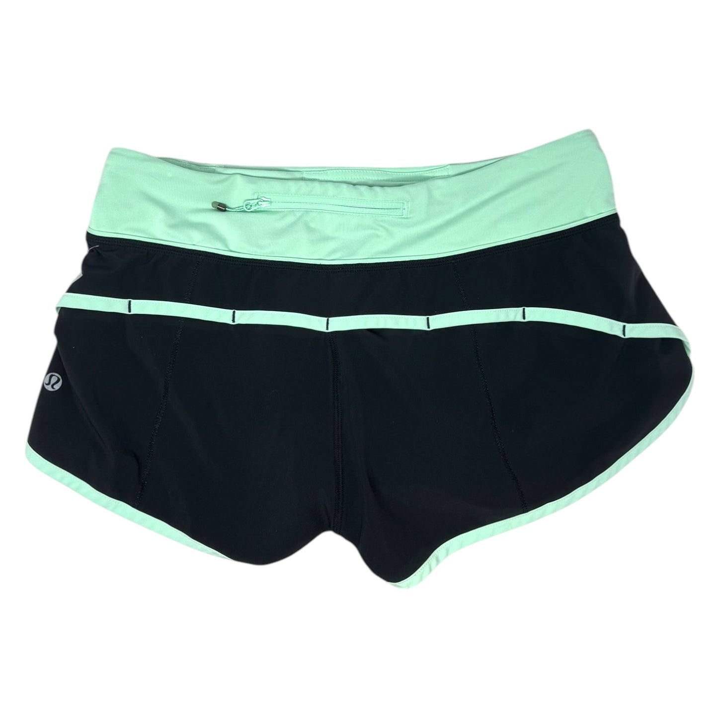 Athletic Shorts By Lululemon In Black & Green, Size: 6