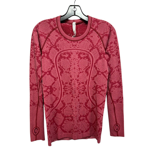 Athletic Top Long Sleeve Crewneck By Lululemon In Red, Size: 6