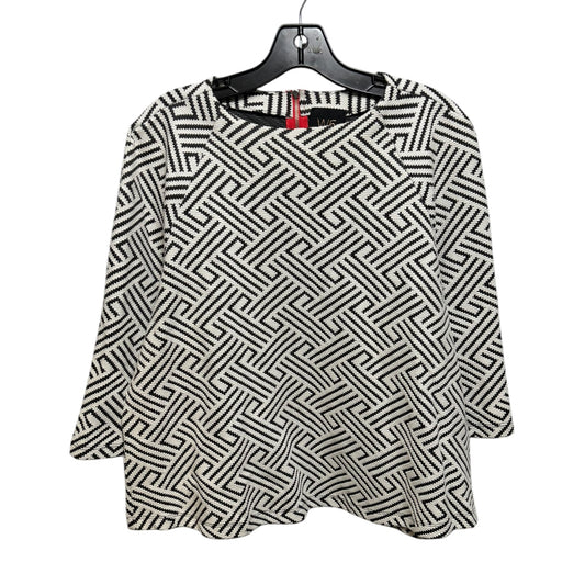 Textured Top 3/4 Sleeve By W5 In Black & Cream, Size: Xl