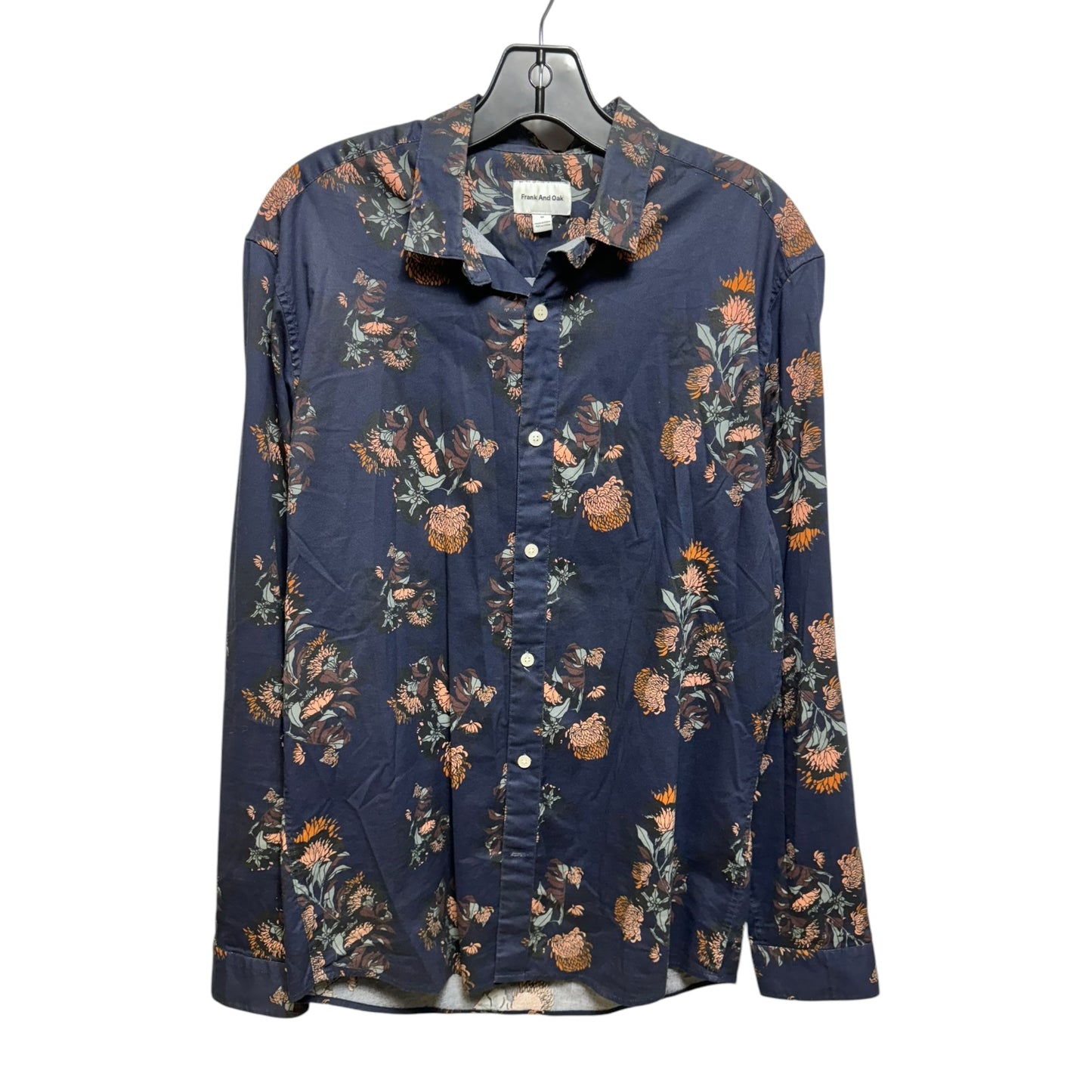 Floral Top Long Sleeve By Frank & Oak In Navy, Size: M