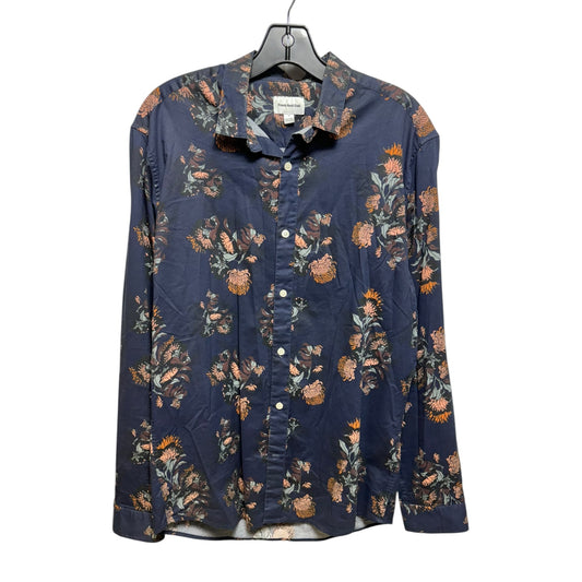 Floral Top Long Sleeve By Frank & Oak In Navy, Size: M