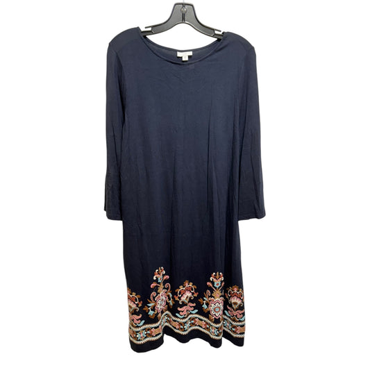 Embroidered Dress Casual Midi By J. Jill In Navy, Size: M