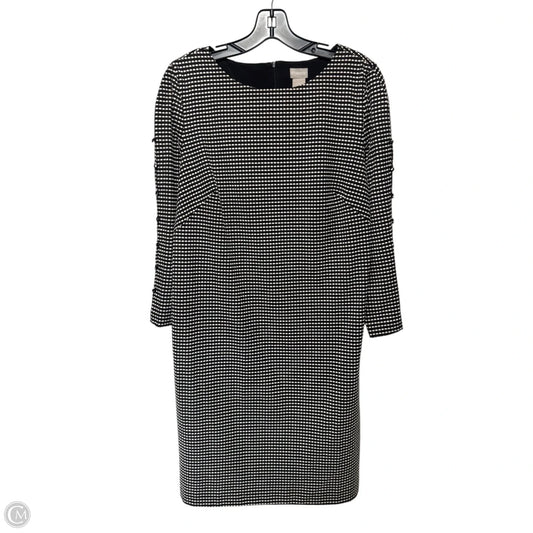 Dress Casual Midi By Chicos In Black & Cream, Size: 8
