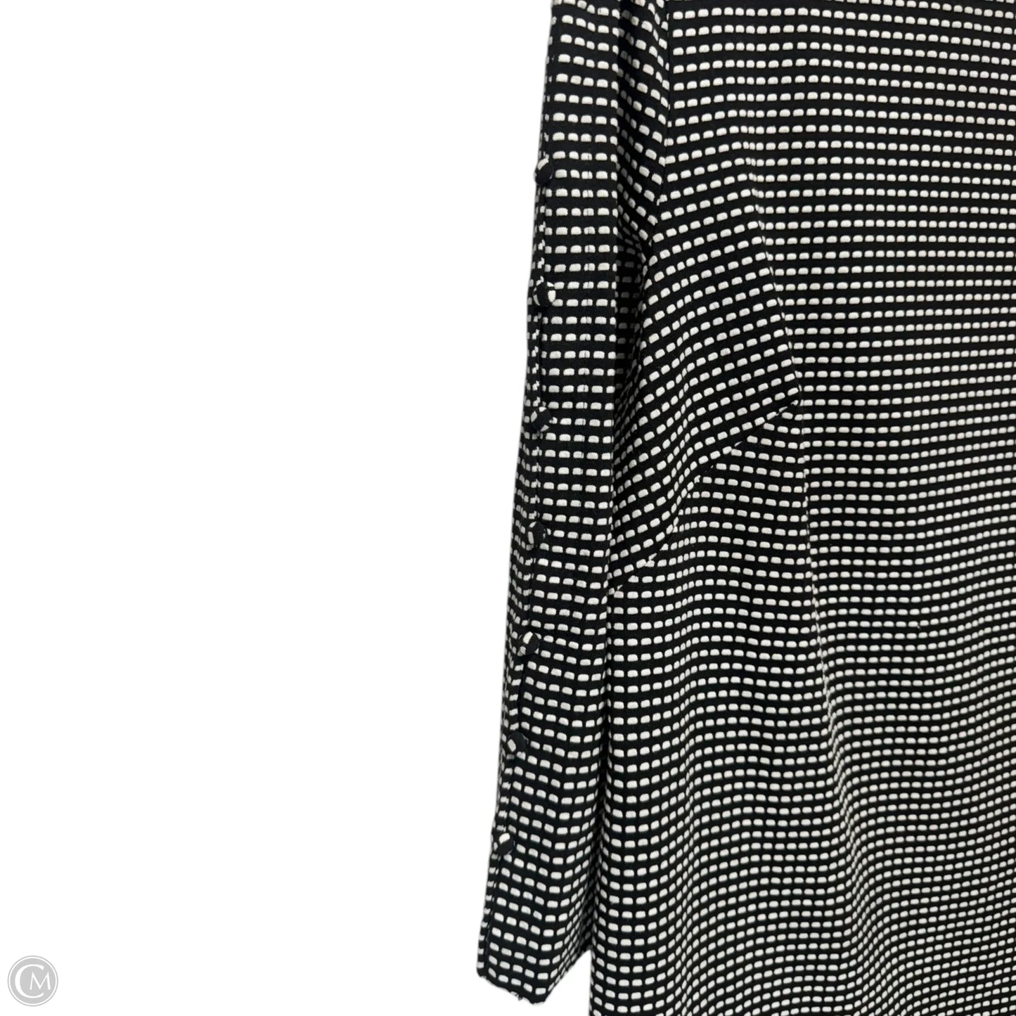 Dress Casual Midi By Chicos In Black & Cream, Size: 8