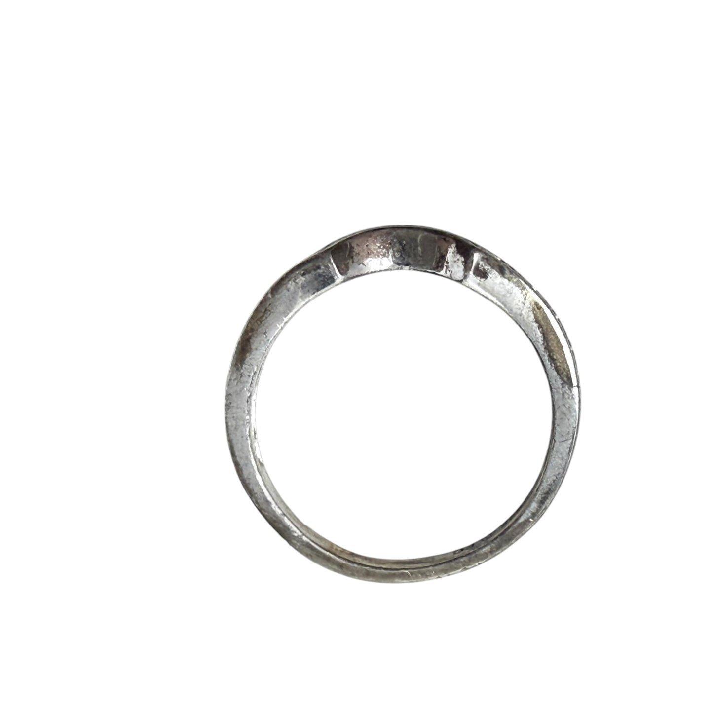 CZ & Sterling Silver Guard Band Ring By Unbranded