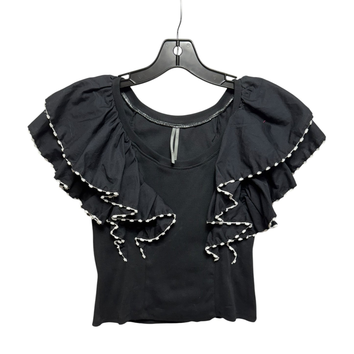 Oversized Ruffles Top By Anthropologie In Black, Size: S