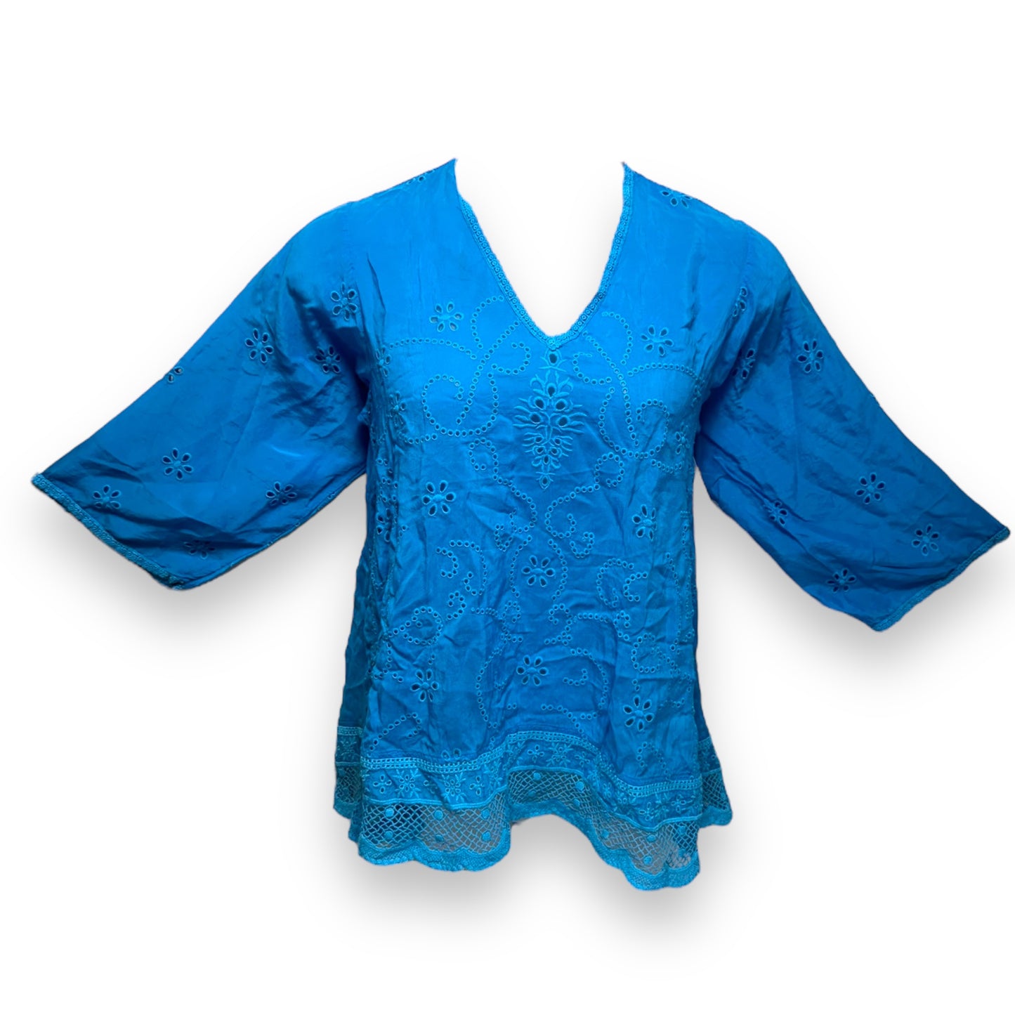 Top Long Sleeve By Johnny Was In Blue, Size: Xs