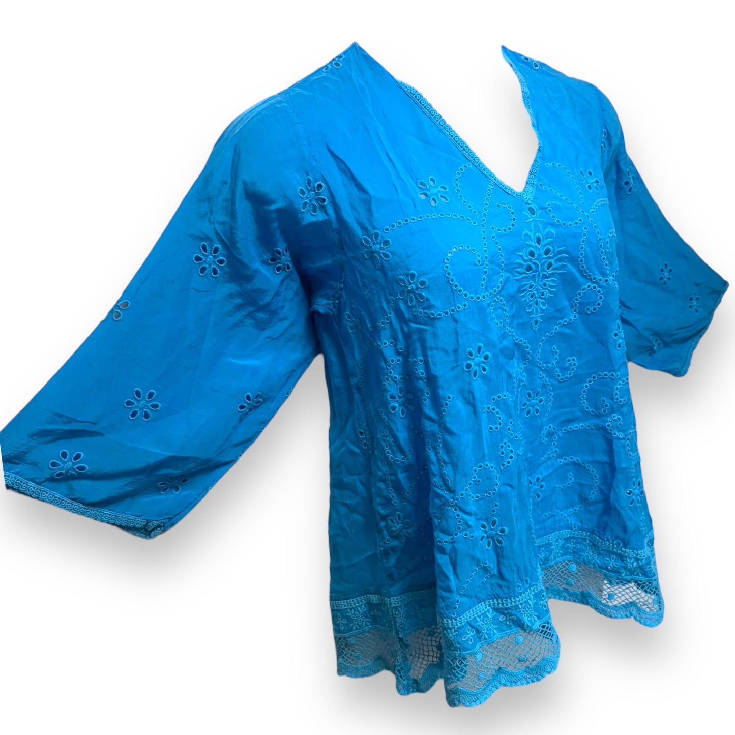 Top Long Sleeve By Johnny Was In Blue, Size: Xs