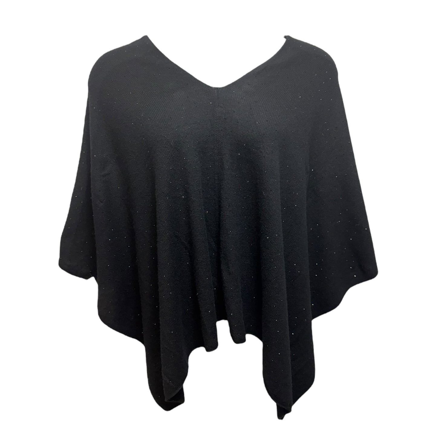 Rhinestone Cashmere Poncho By InCashmere In Black, Size: Osfm