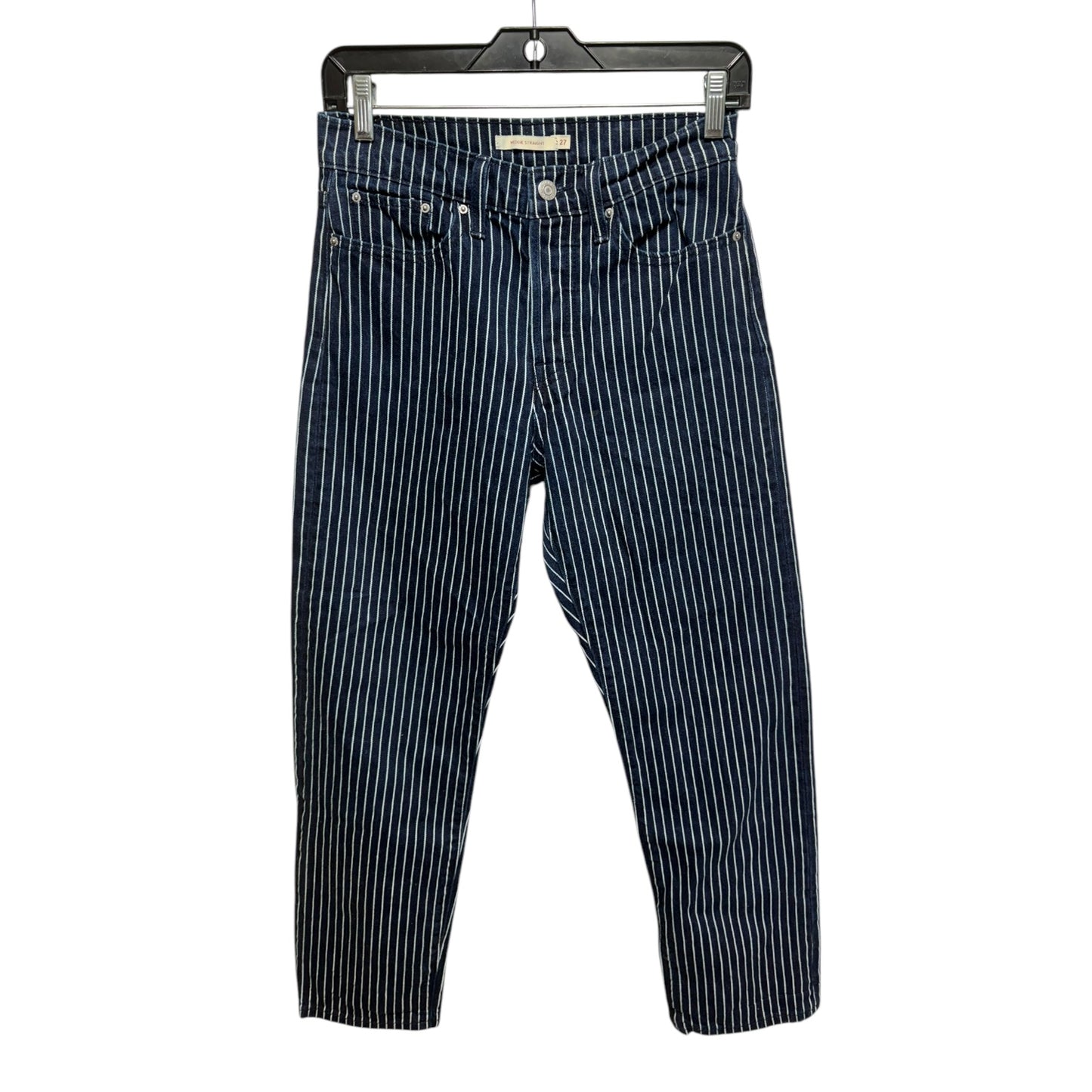 Pinstripe Wedgie Straight Jeans Straight By Levis In Striped Pattern, Size: 4