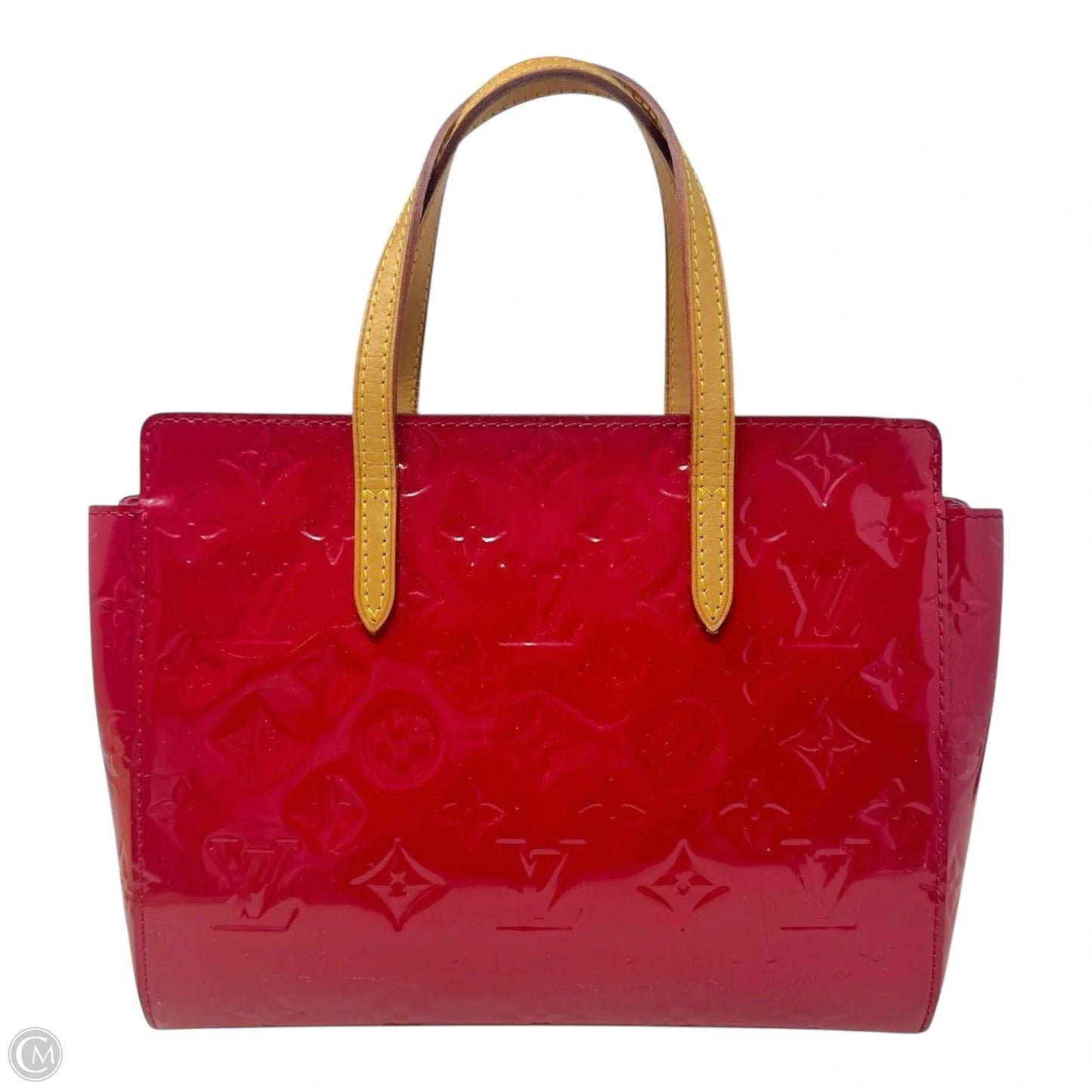 Vernis Catalina Tote Luxury Designer By Louis Vuitton In Indien Rose Embossed Patent Leather, Size: Small