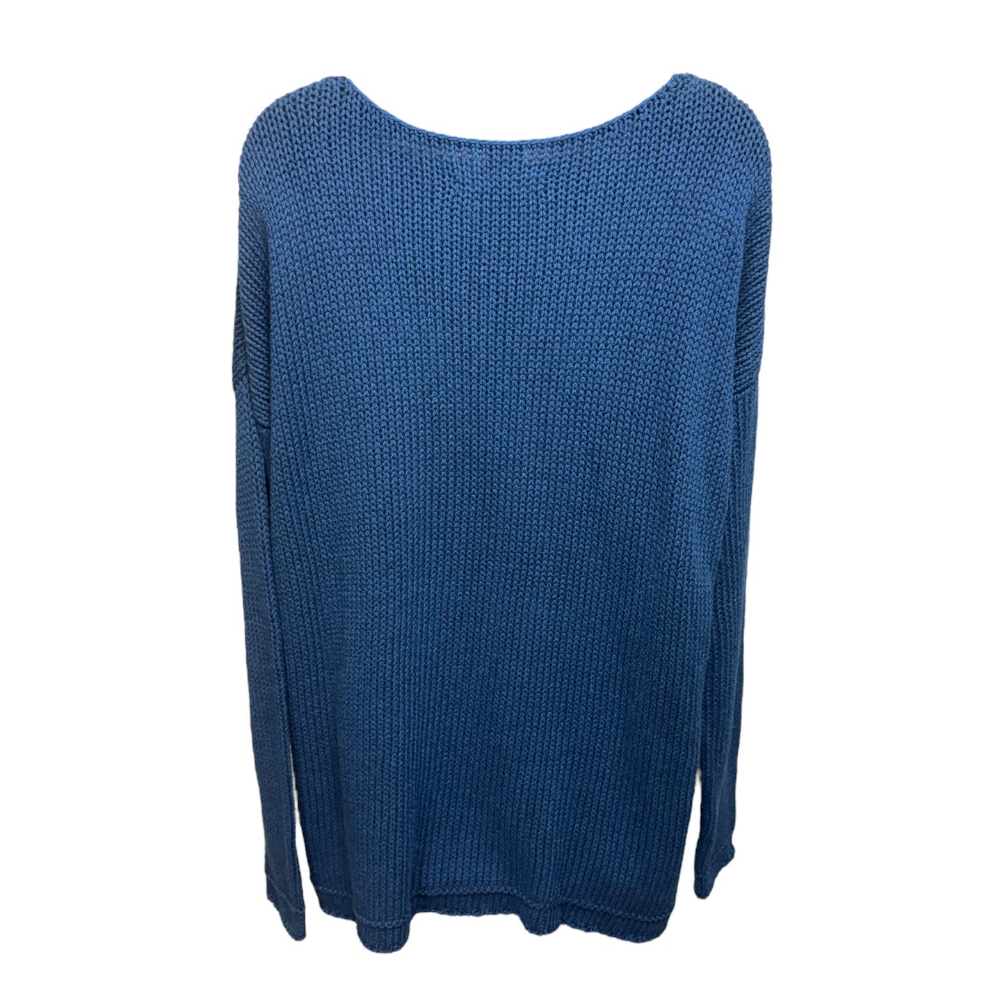 Pima Cotton Sweater By Peruvian Connection In Teal, Size: S