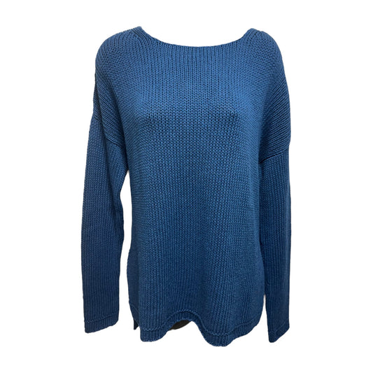 Pima Cotton Sweater By Peruvian Connection In Teal, Size: S