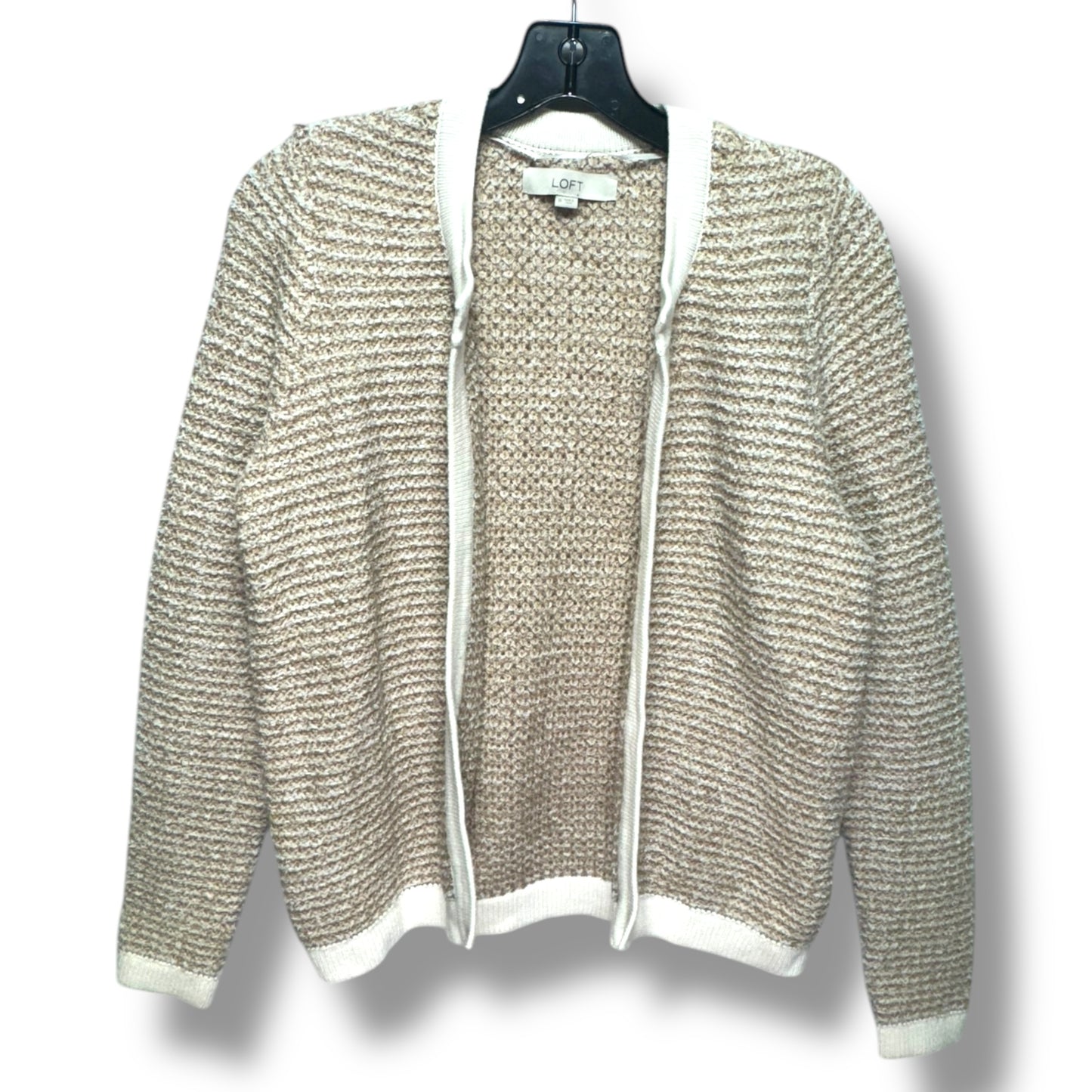 Sweater Cardigan By Loft In Cream, Size: M