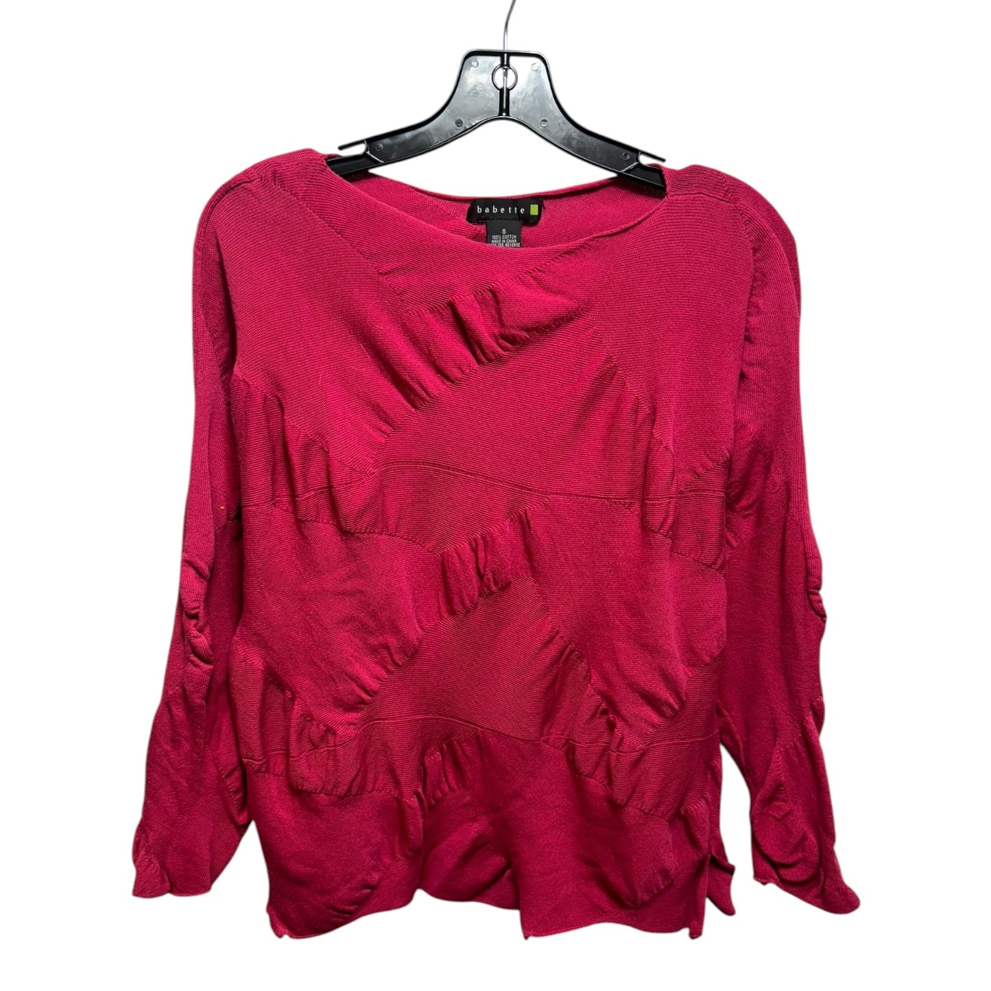 Knit Top Long Sleeve By Babette In Pink, Size: S