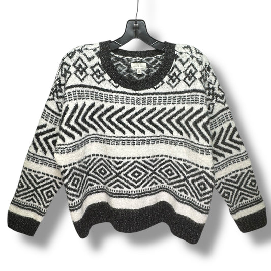 Sweater By Lucky Brand In Grey & White, Size: L