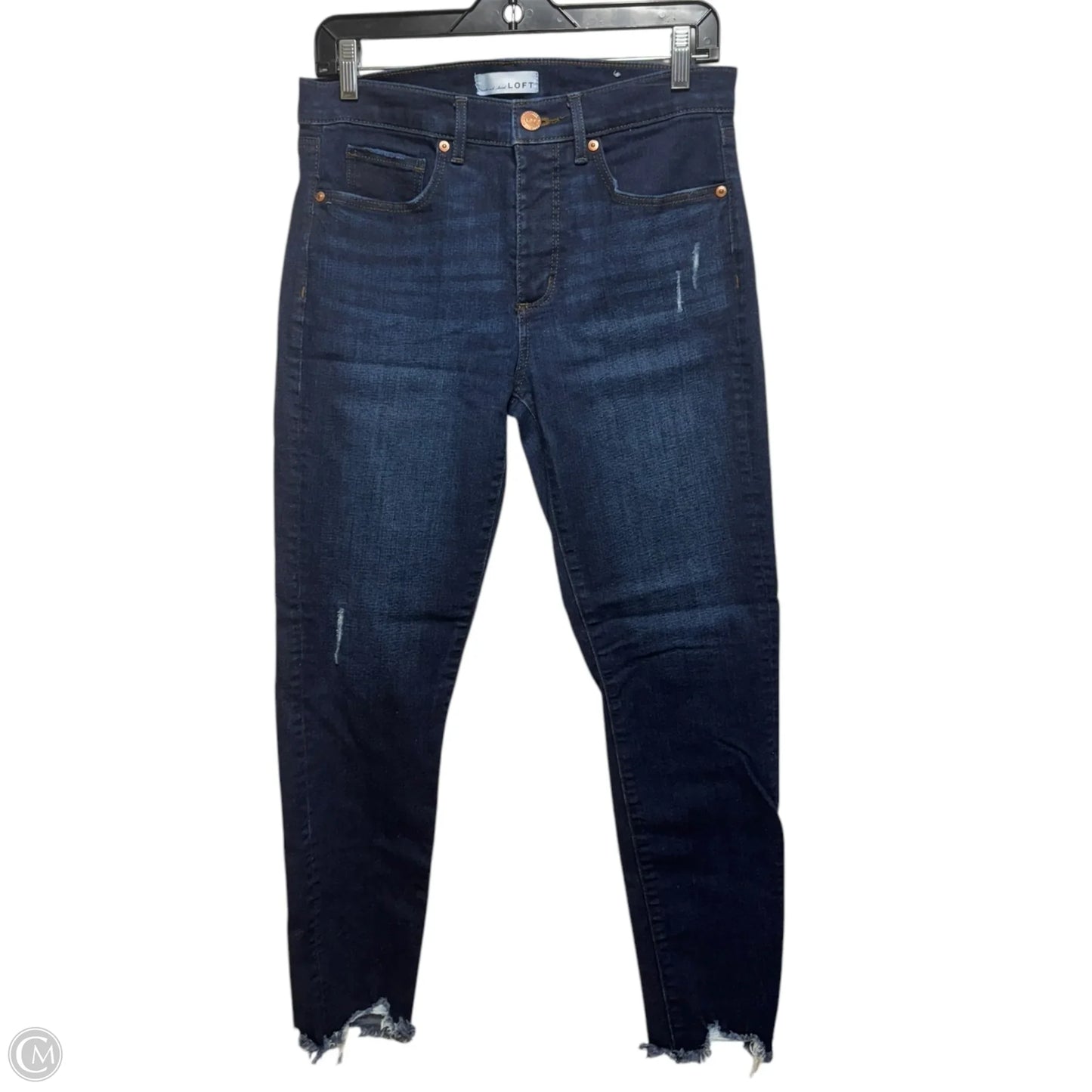 Jeans Skinny By Loft In Blue Denim, Size: 6