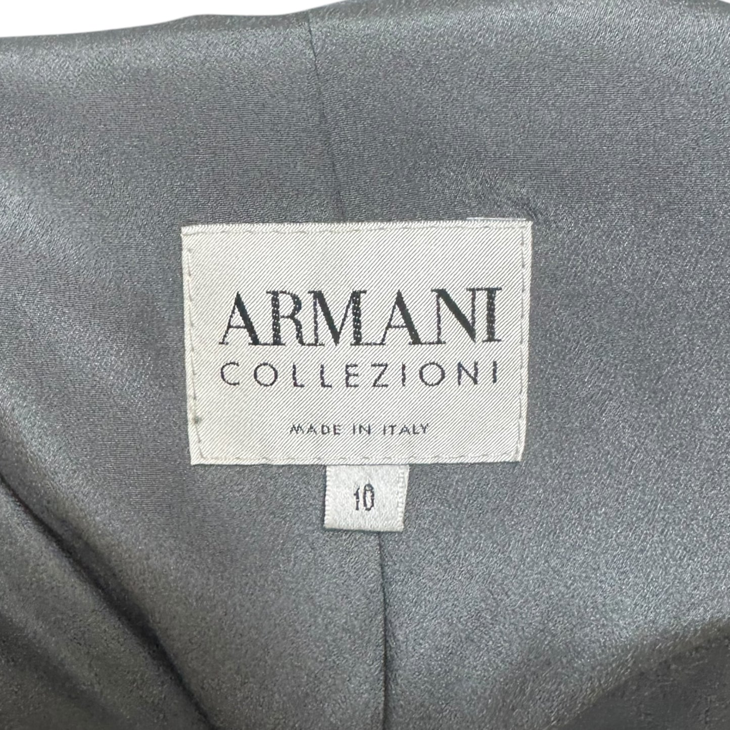 Wool Viscose Blend Tie Front Blazer By Armani Collezoni In Blue, Size: 10