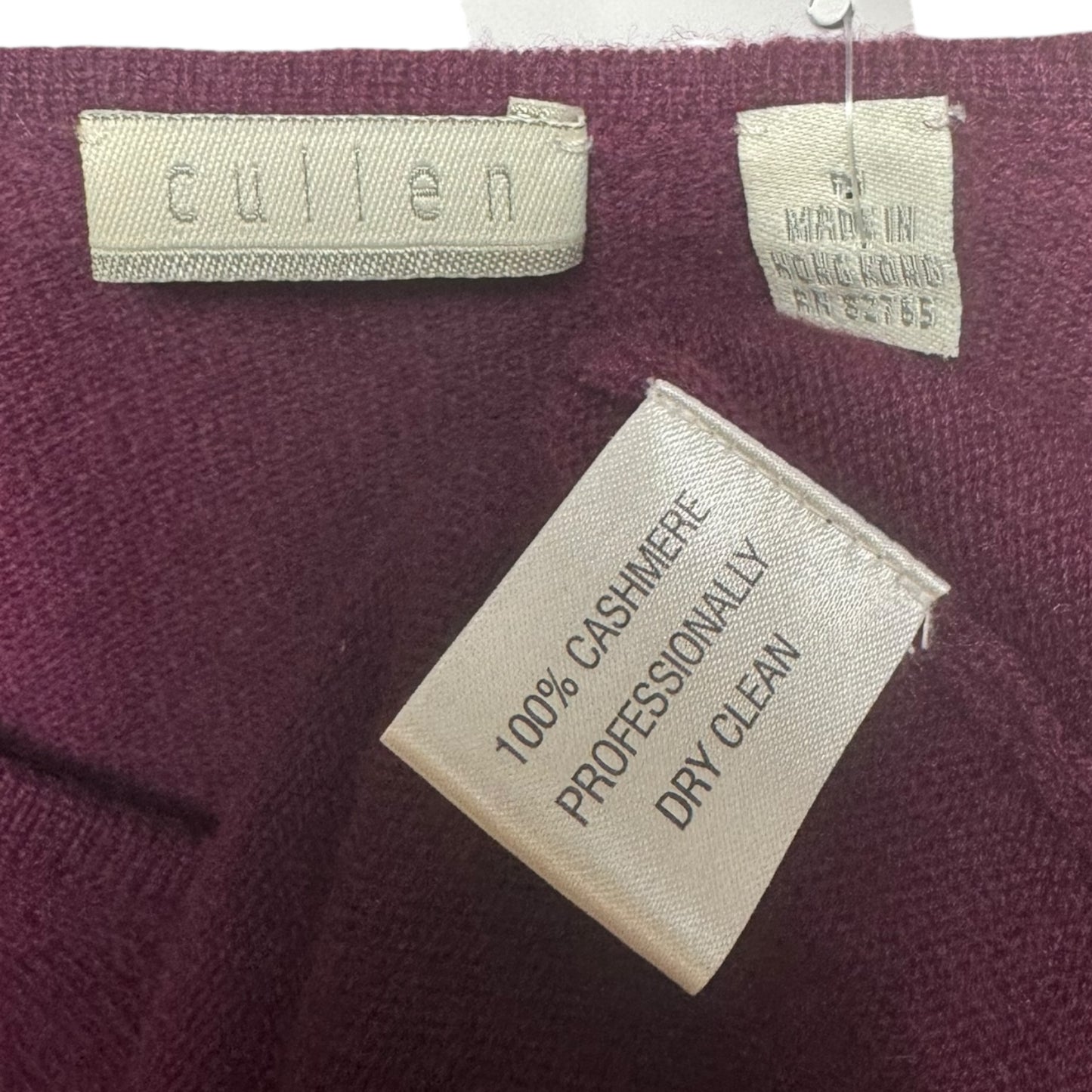 V Neck Cashmere Sweater By Cullen In Maroon, Size: M