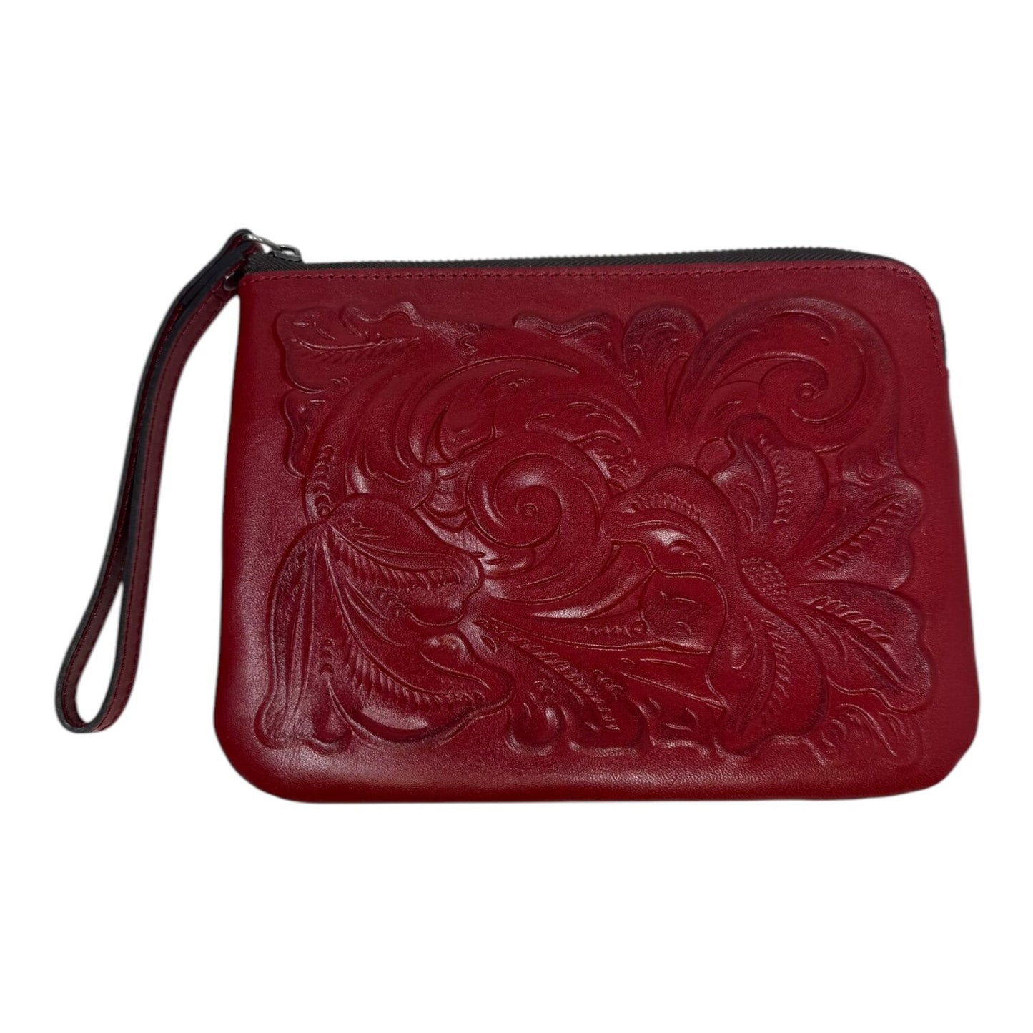 Cassini Tooled Leather Wristlet Designer By Patricia Nash  Size: Small