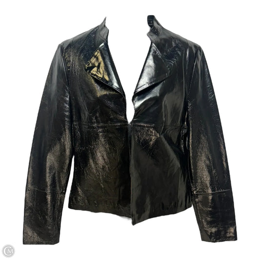 Paneled Patent Jacket Leather By In Suede In Black, Size: L