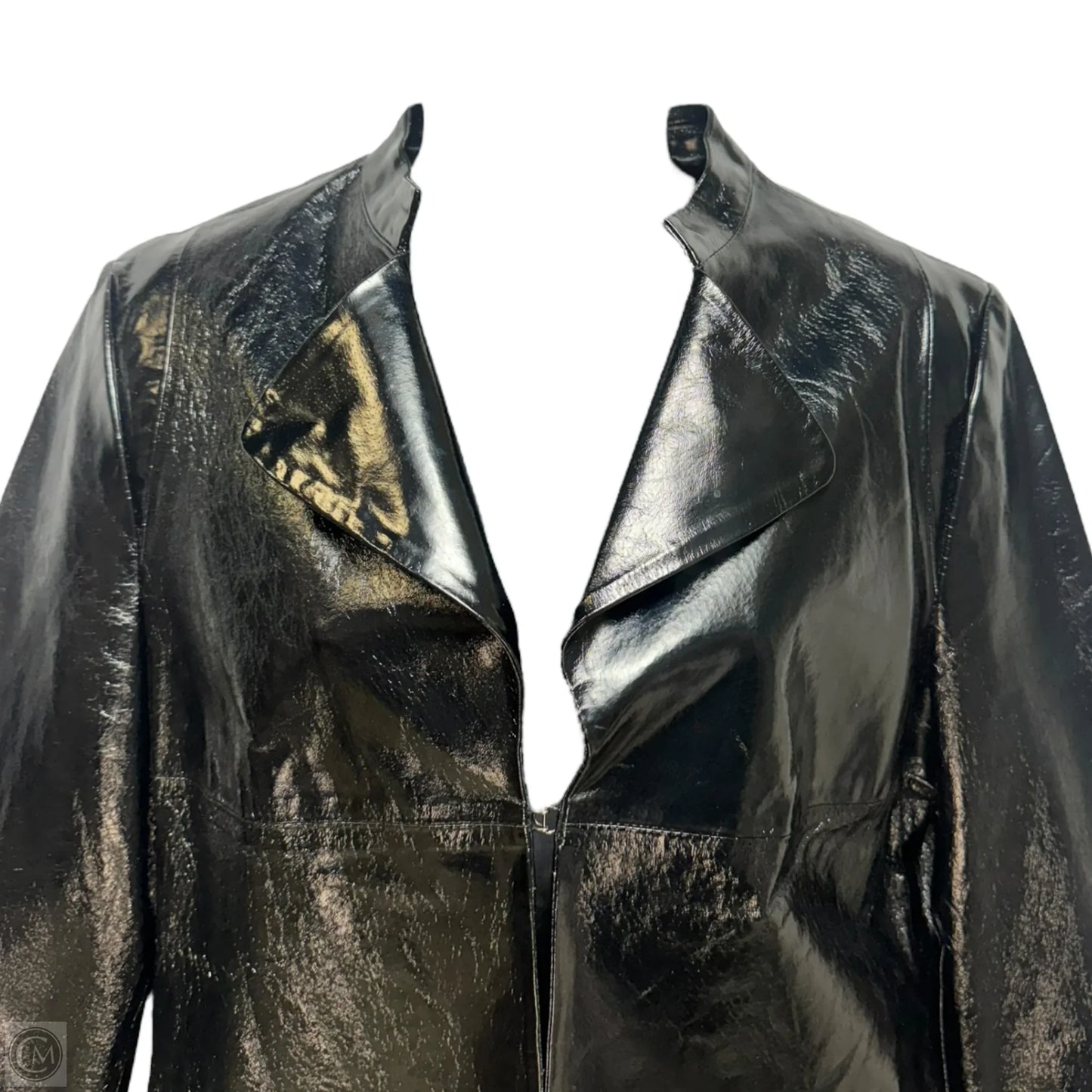 Paneled Patent Jacket Leather By In Suede In Black, Size: L