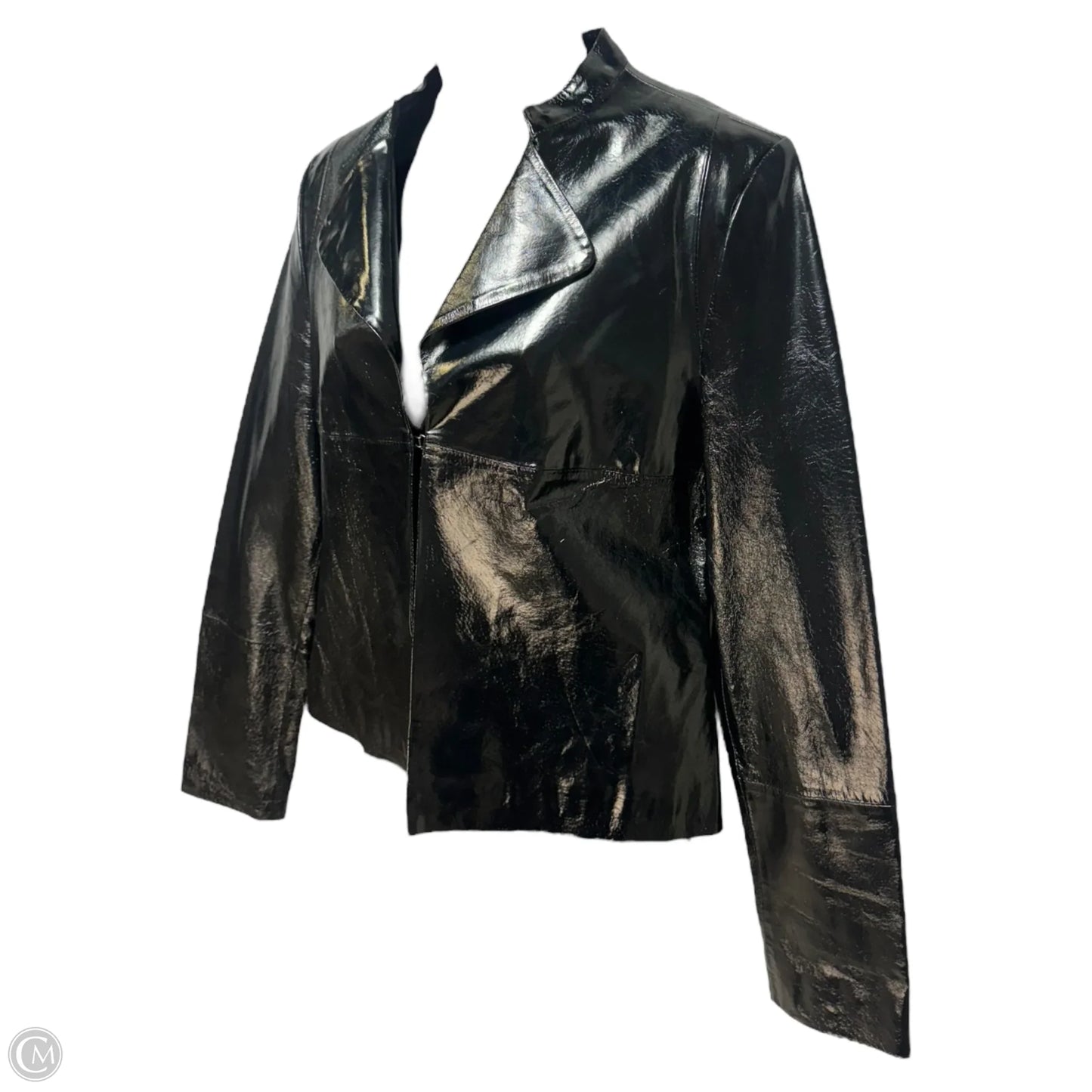 Paneled Patent Jacket Leather By In Suede In Black, Size: L