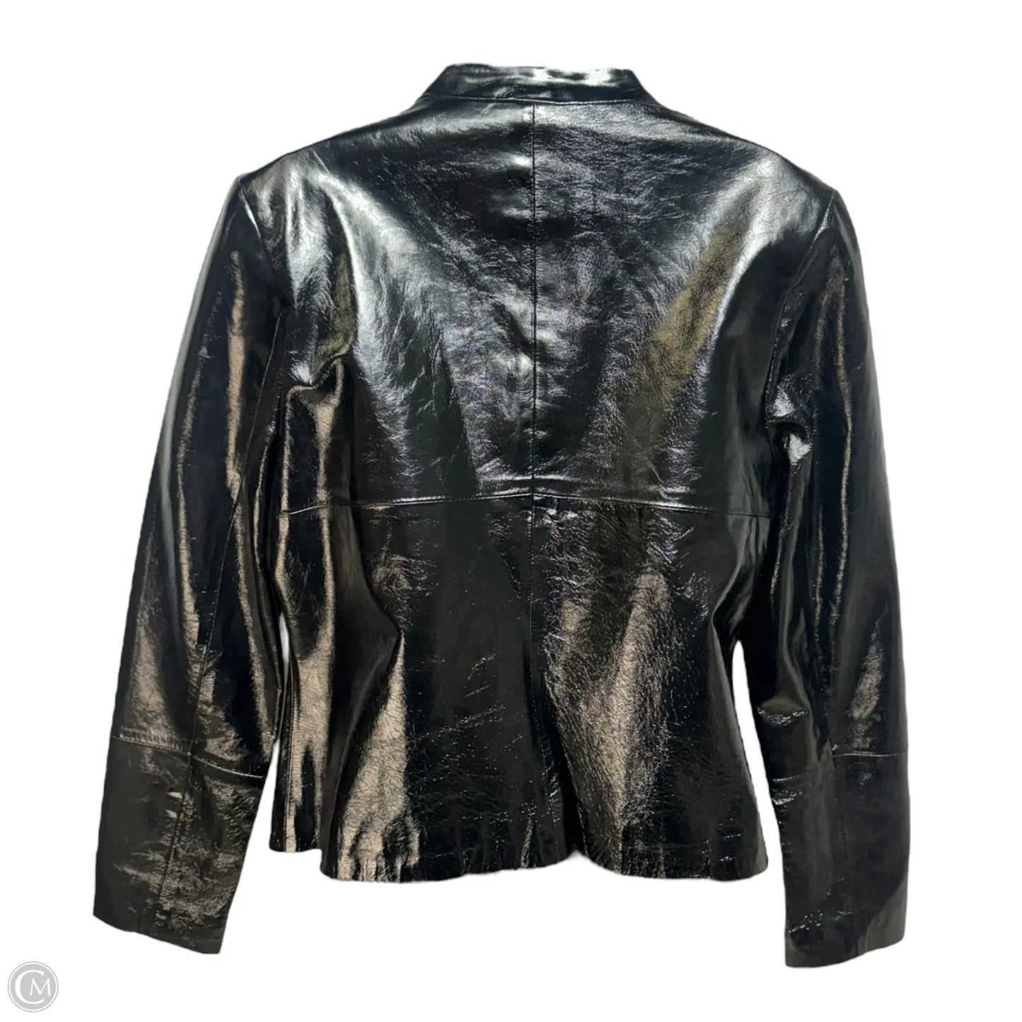 Paneled Patent Jacket Leather By In Suede In Black, Size: L