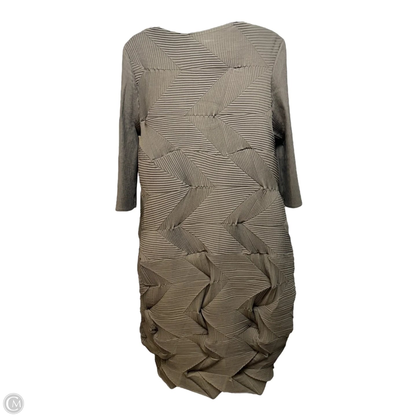 Pleated Structural Dress Casual Maxi By Vanité Couture In Taupe, Size: 0