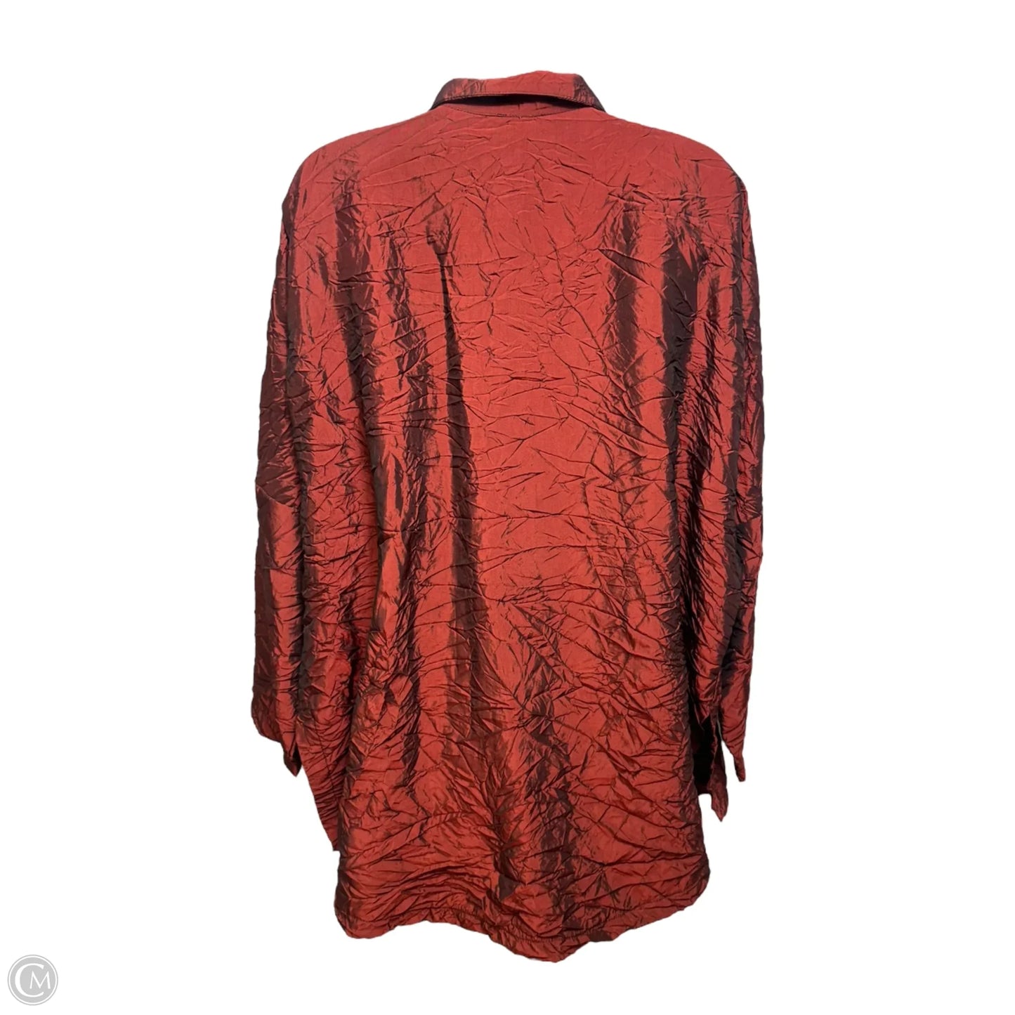 Crinkle Duochrome Top Long Sleeve Unbranded In Red, Size: Xl