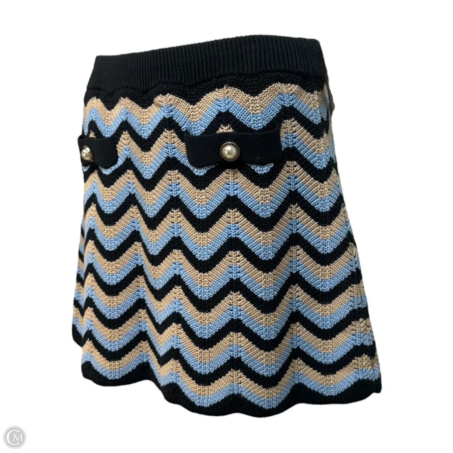 Camille Cotton Knit Mini Skirt In Multi-colored, Size: L