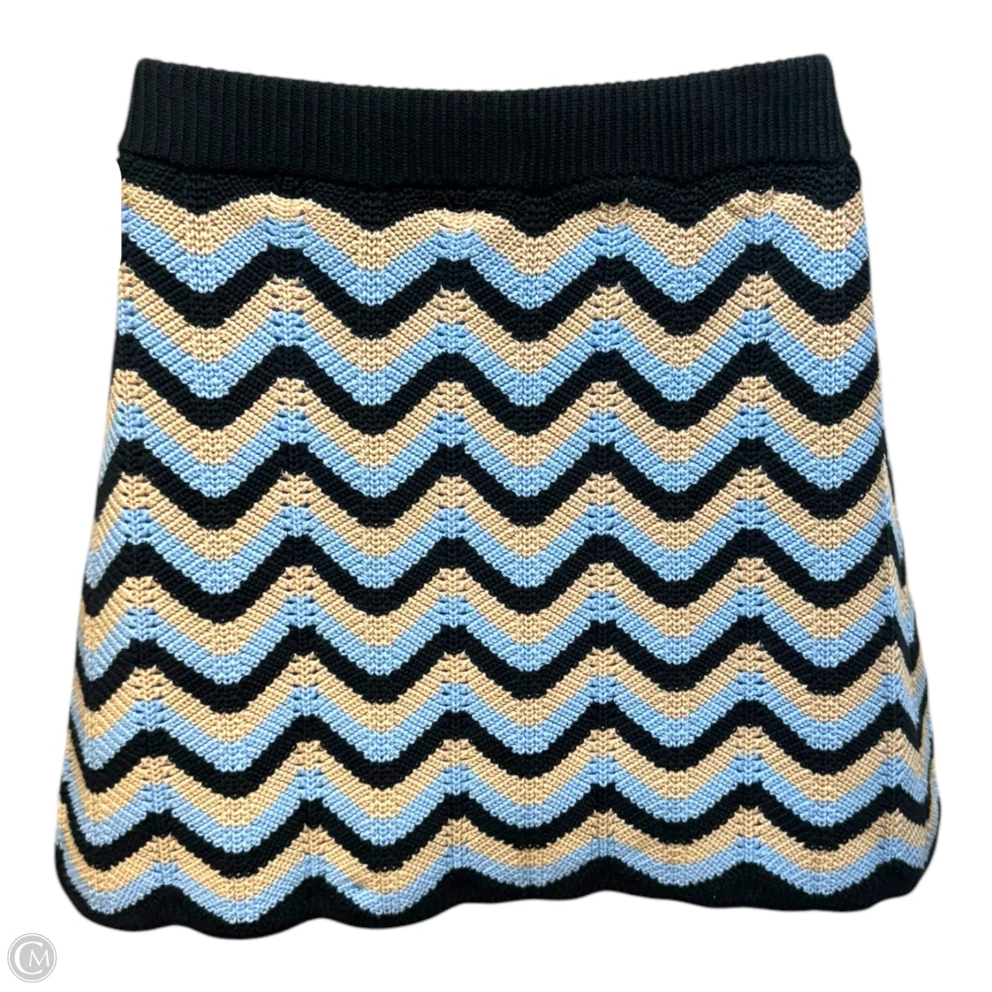 Camille Cotton Knit Mini Skirt In Multi-colored, Size: L