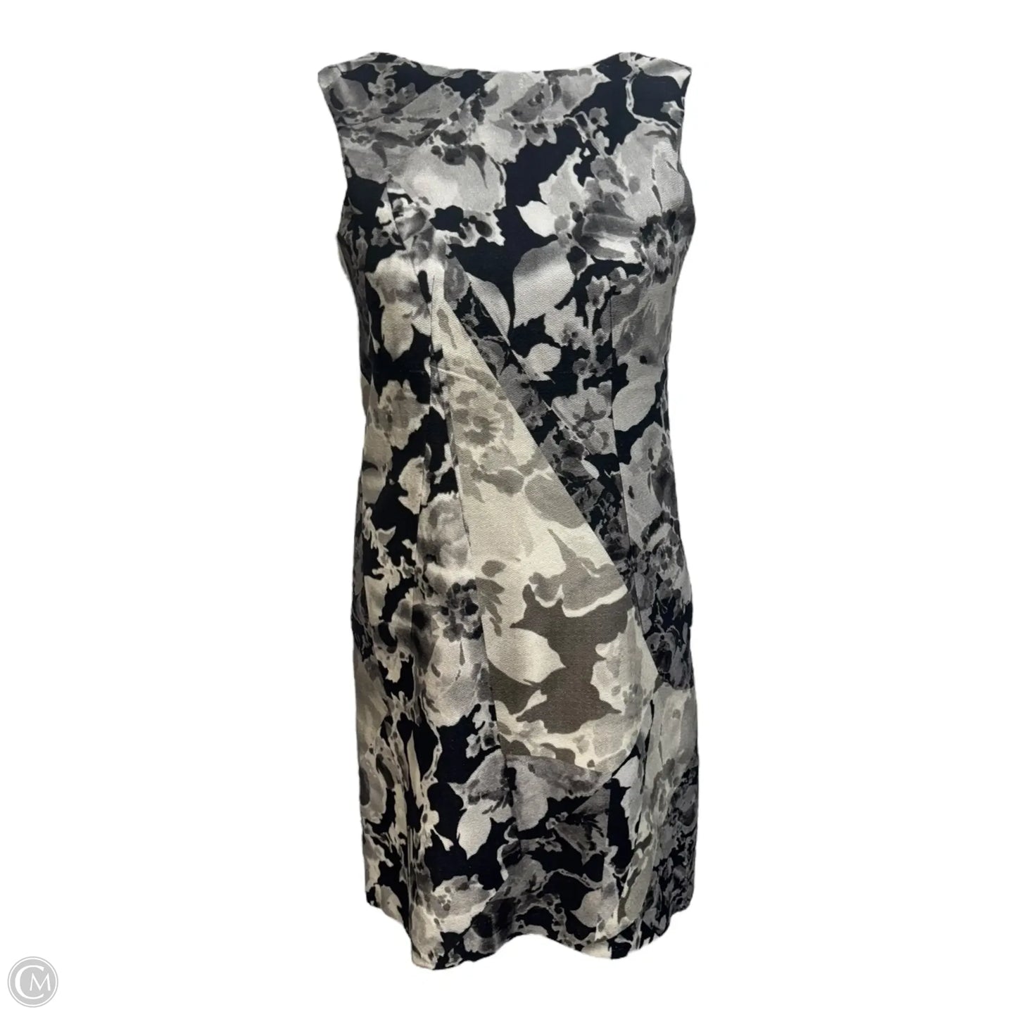 Marbled Floral Open Back Dress Casual Short By Dries Van Noten In Black & Cream, Size: 8