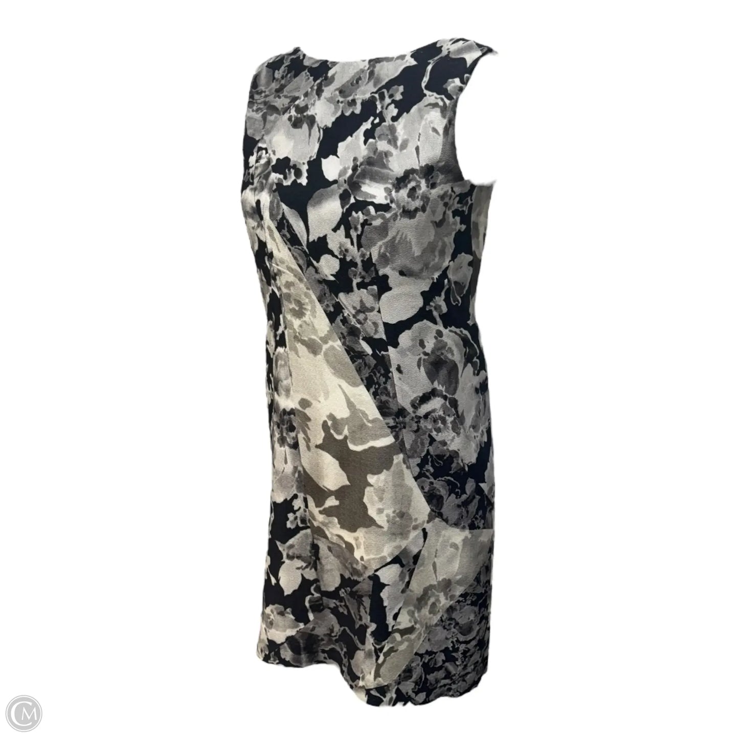 Marbled Floral Open Back Dress Casual Short By Dries Van Noten In Black & Cream, Size: 8