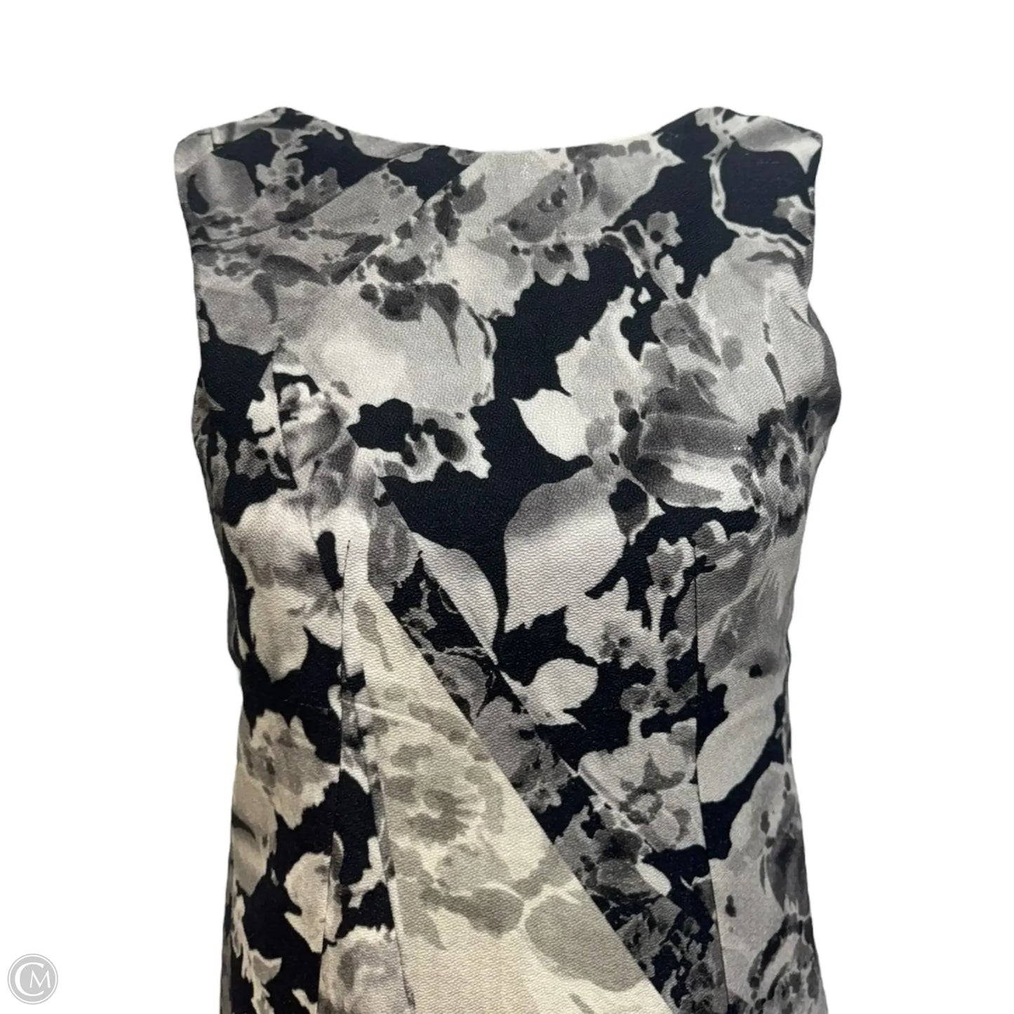 Marbled Floral Open Back Dress Casual Short By Dries Van Noten In Black & Cream, Size: 8
