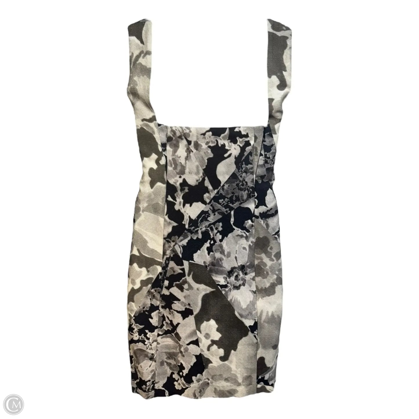 Marbled Floral Open Back Dress Casual Short By Dries Van Noten In Black & Cream, Size: 8