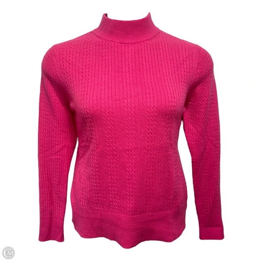 Cable Knit Sweater Cashmere By Investments In Pink, Size: M