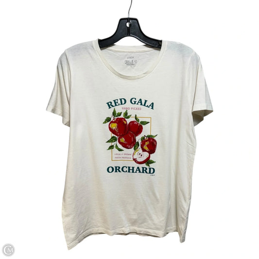 Apple Top Short Sleeve By J. Crew In Cream, Size: Large