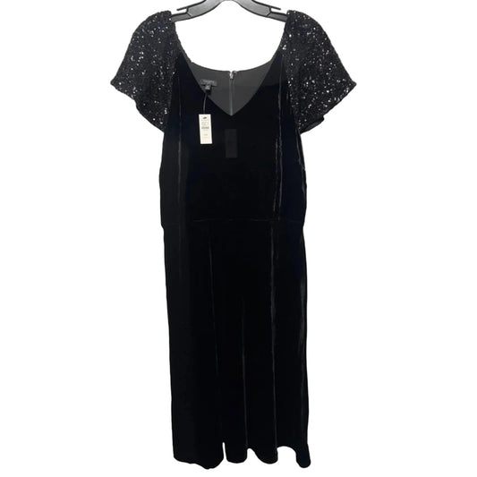 Velvet Sequin Sleeve Party Dress By Talbots In Black, Size: 10p