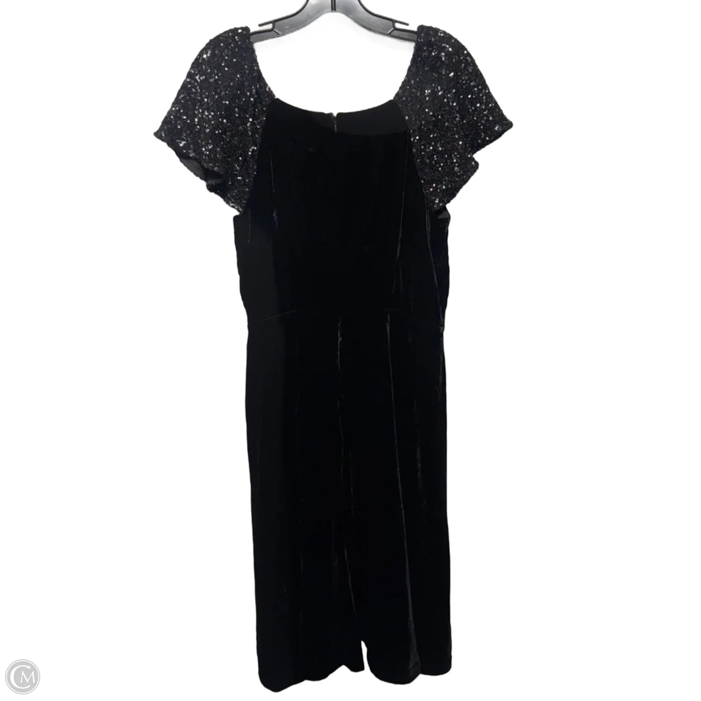 Velvet Sequin Sleeve Party Dress By Talbots In Black, Size: 10p