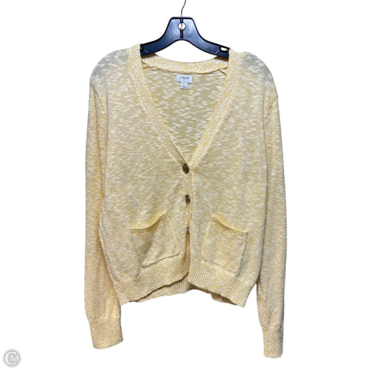 Sweater Cardigan By J. Crew In Yellow, Size: L