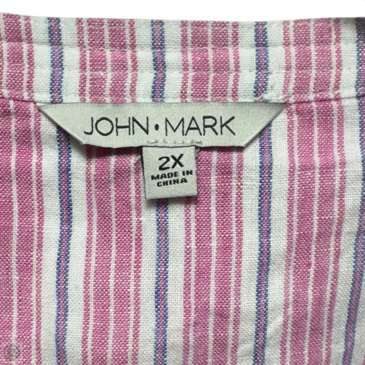 Top Long Sleeve By John Mark In Multi-colored, Size: 2x