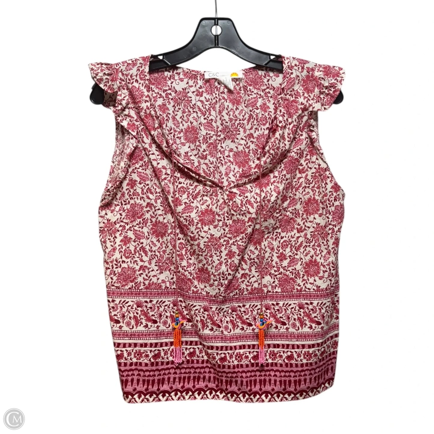 Top Sleeveless By C And C In Red & White, Size: S