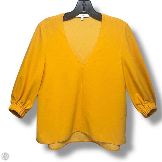 Blouse Long Sleeve By Tibi In Yellow, Size: Xxs