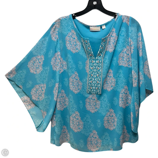 Top 3/4 Sleeve By Belle By Kim Gravel In Aqua, Size: Xs